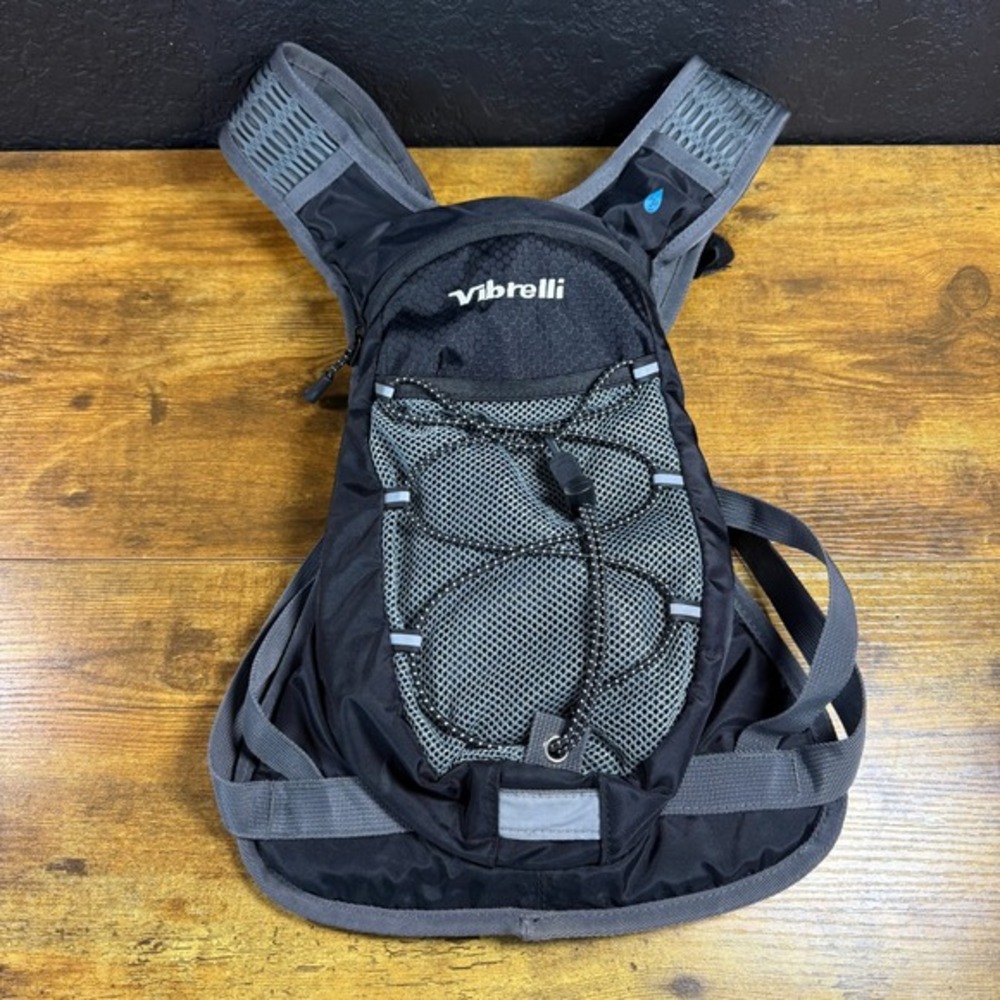 Vibrelli Hydration‎ Pack 2L Black Ripstop Nylon Hydration Backpack Unisex OSFM